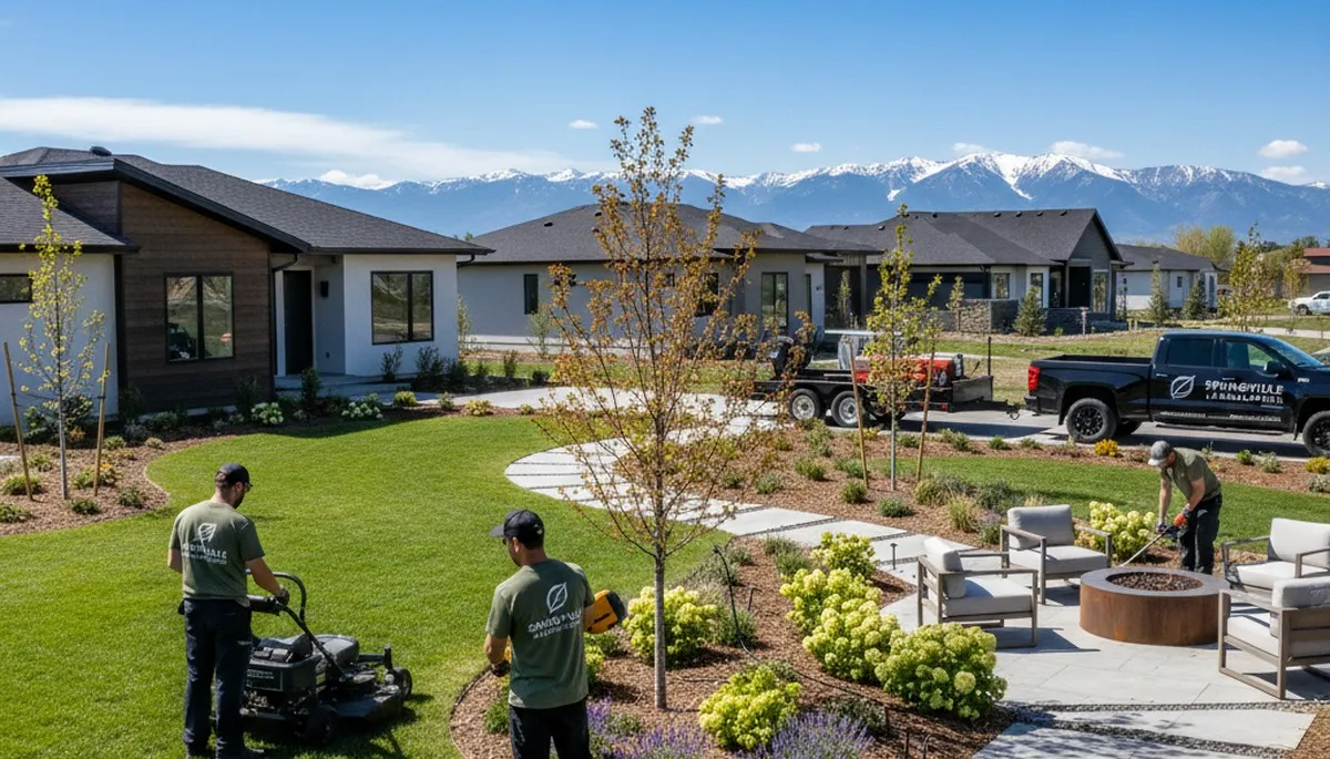 Bloomington, IN landscaping team creating a clean, well-maintained outdoor landscape